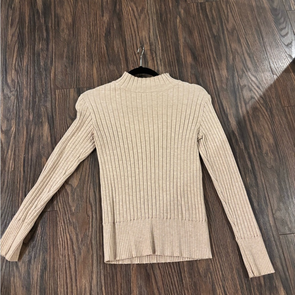 F&F Cream Ribbed Long Sleeve Sweater